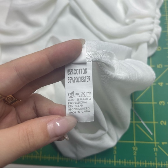 Sheer mesh white off the shoulder long sleeve BNWOT - Picture 5 of 5
